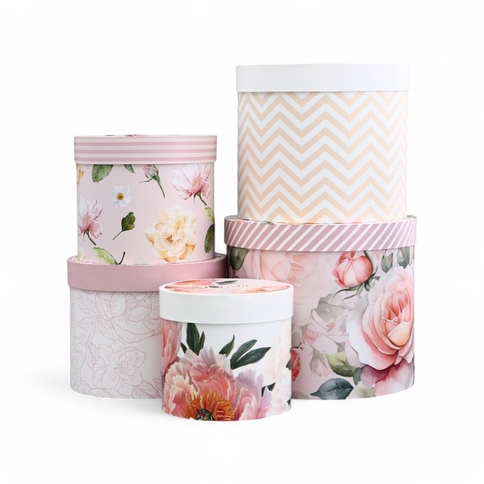 Набор шляпных коробок для цветов 5 в 1, упаковка подарочная, «Букет», 16 х 14 см - 22 х 19,5 см Набор шляпных коробок для цветов 5 в 1, упаковка подарочная, «Букет», 16 х 14 см - 22 х 19,5 см