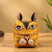 Корзинка &laquo;Кот&raquo;, 10&times;10&times;13 см, бамбук, рыжая