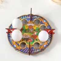 Подставка пасхальная на 8 яиц "Петушок".   Д 20 см