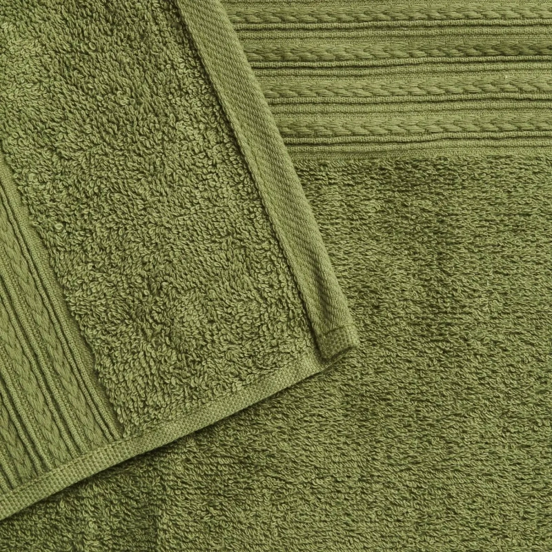 Набор полотенец махровых Luscan/бордюр 400г/м2, 70х140 оливков, 5 шт/уп