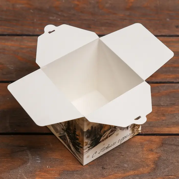 Коробка складная, подарочная новогодняя «Снежная сказка» 10×10×10 см