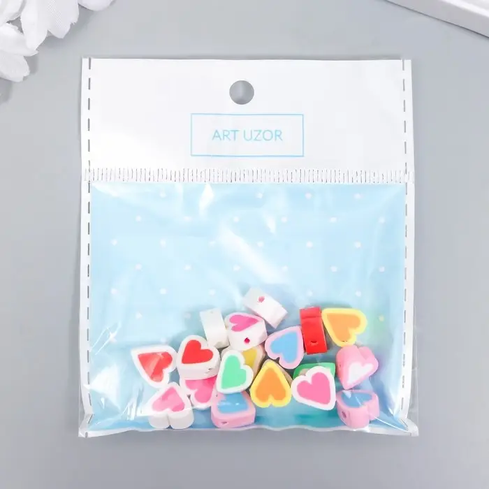 Набор бусин для рукоделия и плетения «Арт Узор. Сердечки с контуром», 20 шт., цветные, PVC, 1×1×1 см Набор бусин для рукоделия и плетения «Арт Узор. Сердечки с контуром», 20 шт., цветные, PVC, 1×1×1 см