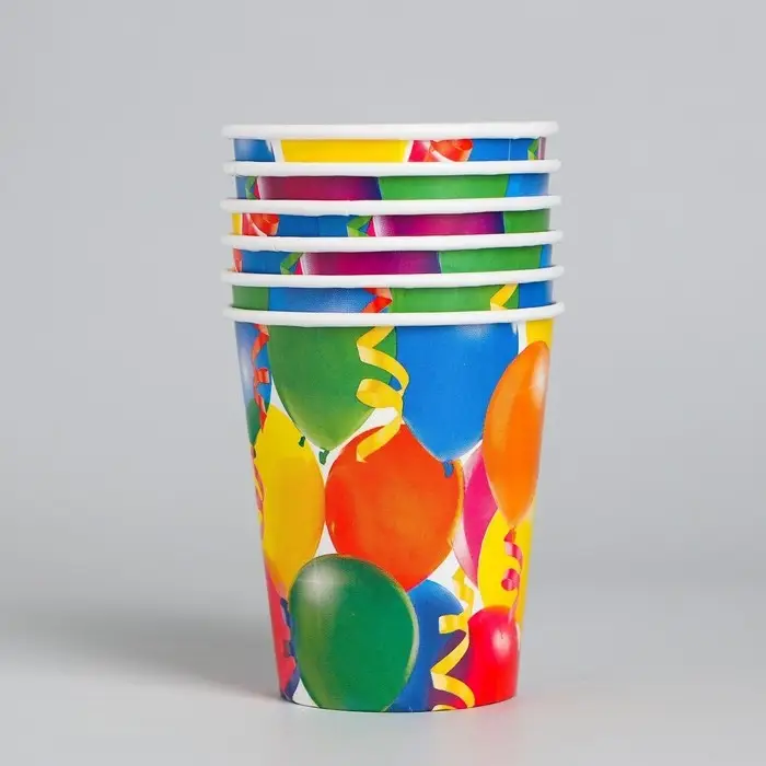 Стакан одноразовый бумажный &laquo;Праздник&raquo;, 250 мл