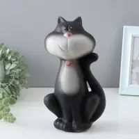 Копилка для денег &laquo;Кот черный с бантиком&raquo;, гипс, 28&times;15&times;10 см