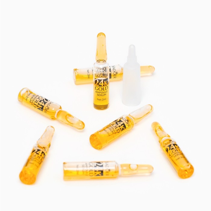 Набор сывороток для лица в ампулах, 2гр х 7шт с золотом Набор сывороток для лица в ампулах, 2гр х 7шт с золотом