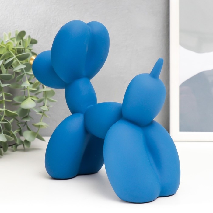 Сувенир полистоун Сувенир полистоун "Воздушный шарик - собачка с золотым носиком" синий 7,5х20,5х17,5 см