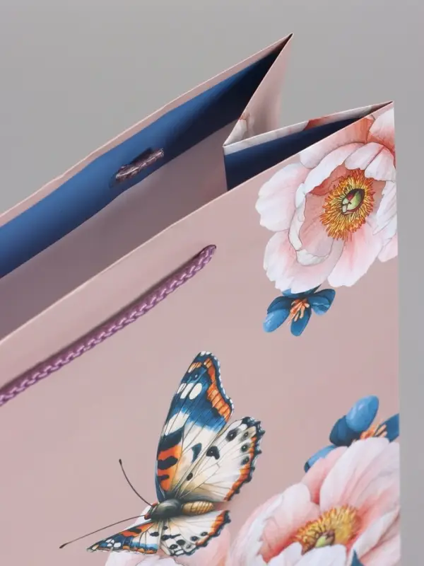 Пакет подарочный ламинированный "Бабочка" 26 х 12 х 32 см