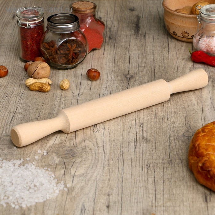 Скалка с ручками, берёза, 35×3,5 см Скалка с ручками, берёза, 35×3,5 см