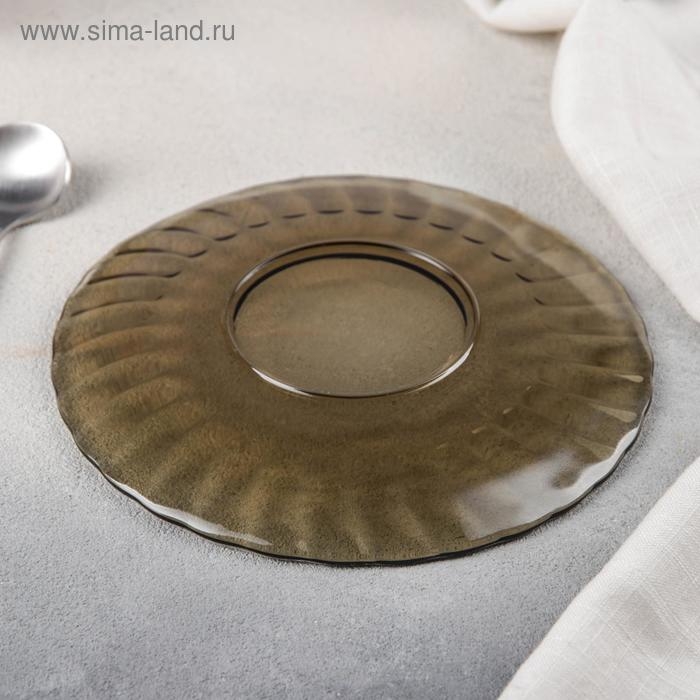 Блюдце стеклянное Elica, d=16 см, цвет коричневый Блюдце стеклянное Elica, d=16 см, цвет коричневый