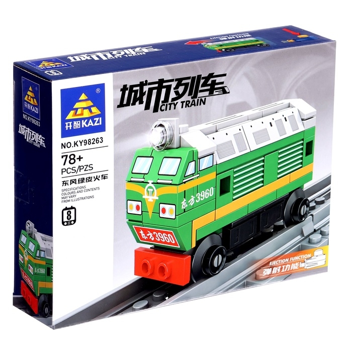 Конструктор &laquo;ЖД. Тепловоз&raquo;, с запуском, 78 деталей