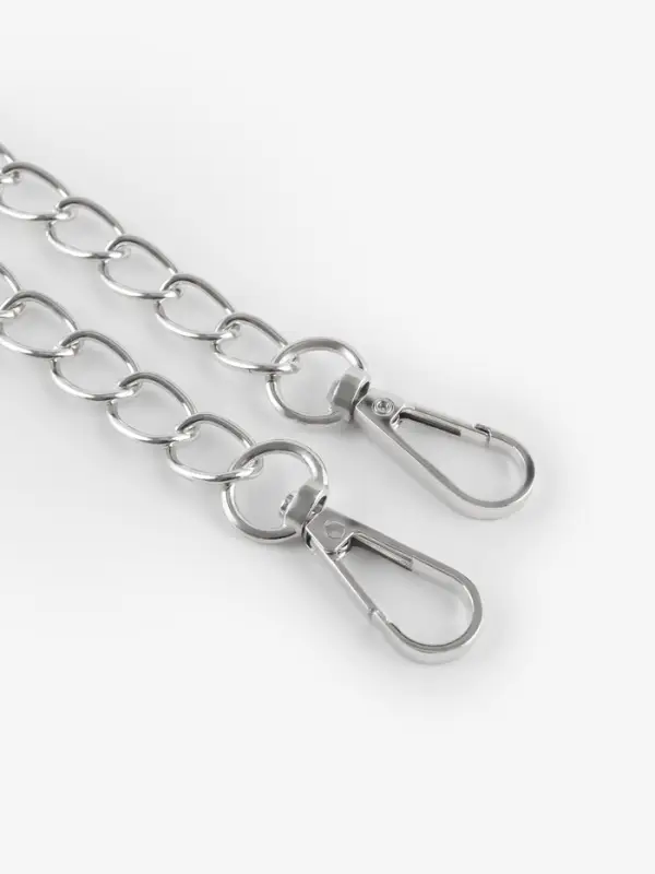 Ручка для сумки, с цепочками и карабинами, 120&times;1.8 см, чёрная