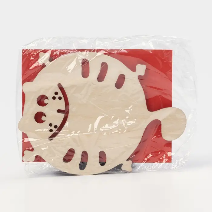 Подставка деревянная под кружку «Котёнок», 9×9 см Подставка деревянная под кружку «Котёнок», 9×9 см