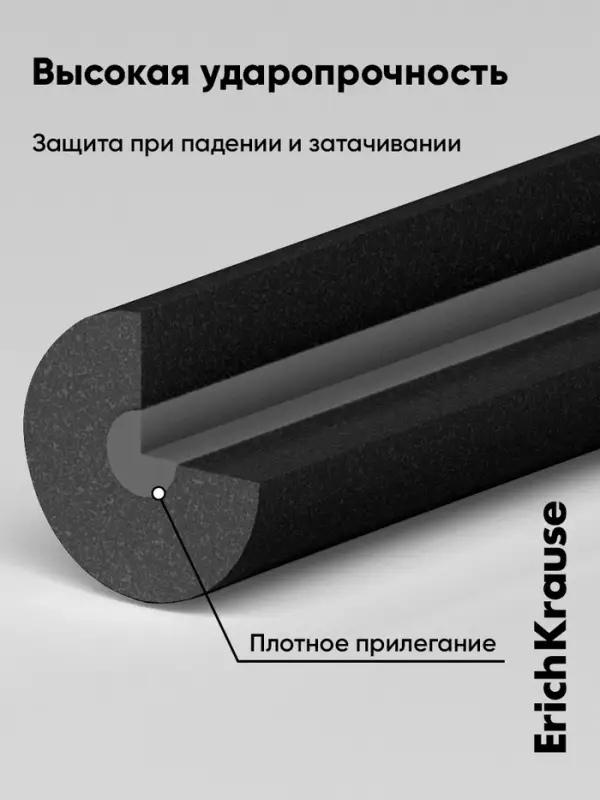 Карандаш чернографитный ErichKrause. JOY, HB, с ластиком, круглый, пластиковый, неоновый корпус, МИКС