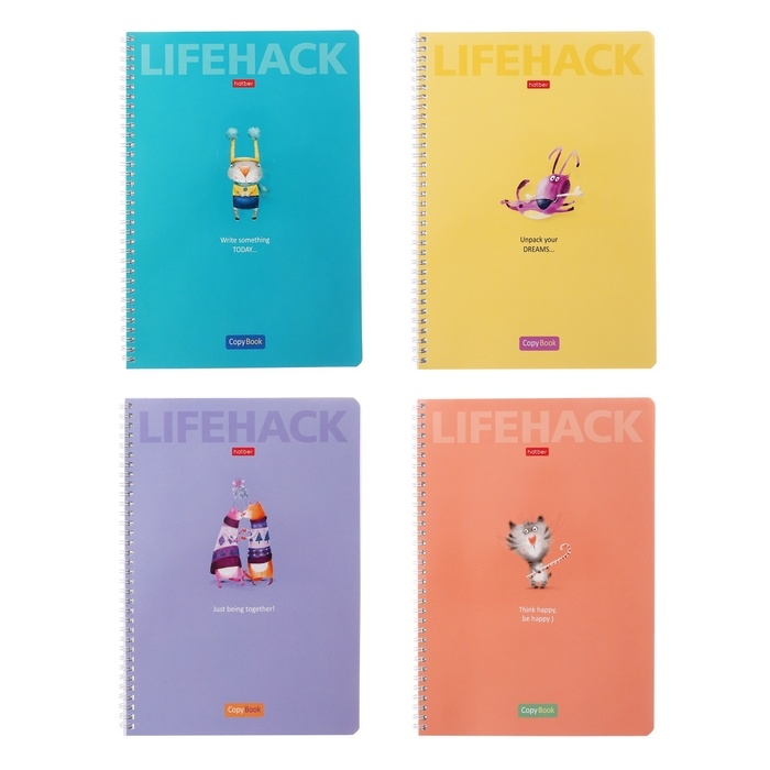 Тетрадь А4, 96 листов в клетку на гребне Тетрадь А4, 96 листов в клетку на гребне "Смекалки", обложка мелованный картон, блок офсет, МИКС