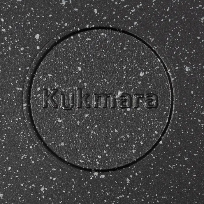 Сковорода KUKMARA &laquo;Мраморная&raquo;, d=28 см, съёмная ручка, антипригарное покрытие, литой алюминий, чёрная