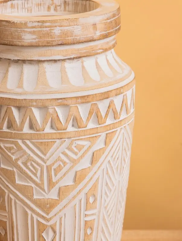 Ваза интерьерная, 15×15×25 см, дерево