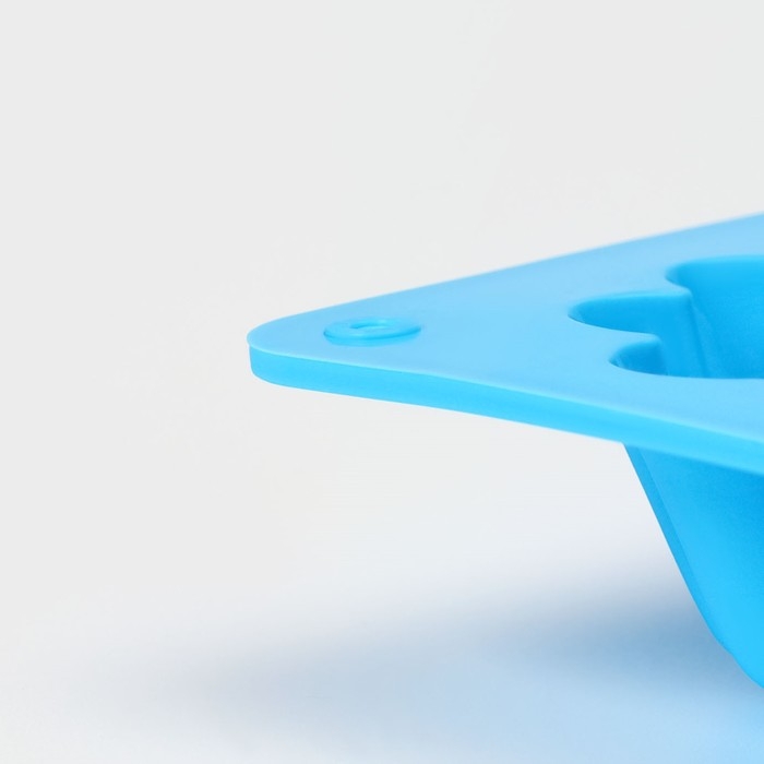 Форма для выпечки Доляна &laquo;Сладости. Круг риб&raquo;, силикон, 25,5&times;17,5&times;3 см, 6 ячеек (d=7 см), цвет синий