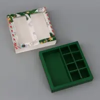 Коробка подарочная для 8 конфет и шоколад &laquo;Новогодняя почта&raquo;, 17.7&times;17.8&times;3.8 см