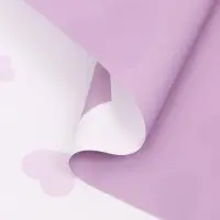 Пленка для цветов, "Сердца на белом", сиреневый, 57х57 см