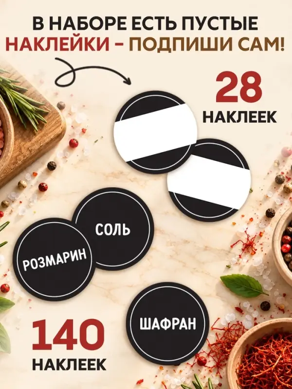 Альбом наклеек &laquo;Стикеры для специй&raquo;, 168 шт.