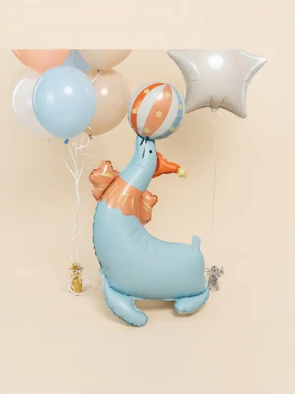 Воздушный шар фольгированный 3D 43" &laquo;Цирк. Весёлый тюлень&raquo;, только под воздух
