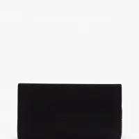 Сумка-клатч женская вечерняя на клапане, на длинной цепочке, однотонная, чёрная