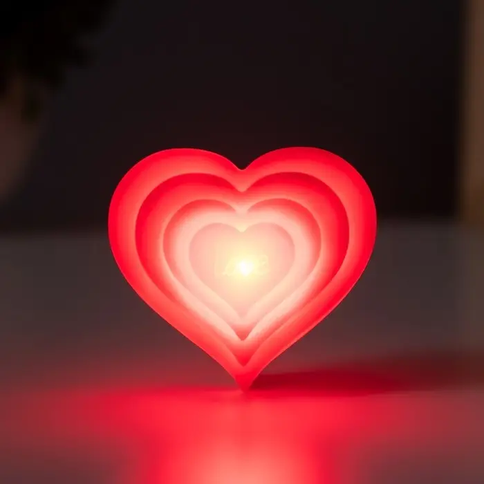 Ночник "Большое сердце" 2Вт LED красный 3,5х6,5х6см