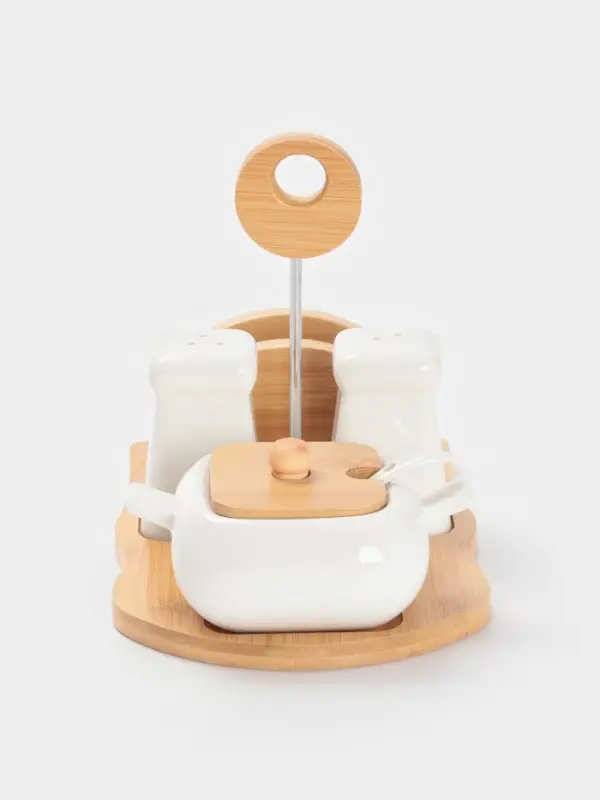 Набор для специй BellaTenero &laquo;Сиена&raquo;, 4 предмета, на подставке, керамика, белый