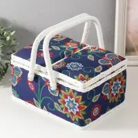 Шкатулка для рукоделия и шитья &laquo;Цветочная мозаика&raquo;, хранение ниток, иголок, мелочи, 19&times;26&times;14.5 см