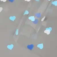 Пленка для цветов "Сердечки конфетти", лаванда, 0,7 х 7,6 м, 40 мкм, 200 гр