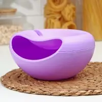 Тарелка для семечек и орехов, с подставкой для телефона, 20&times;11 см, пластик, МИКС