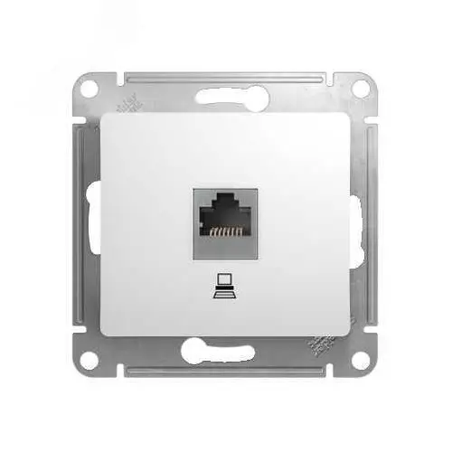 GLOSSA Розетка компьютерная RJ45 категория 5е в рамку белая