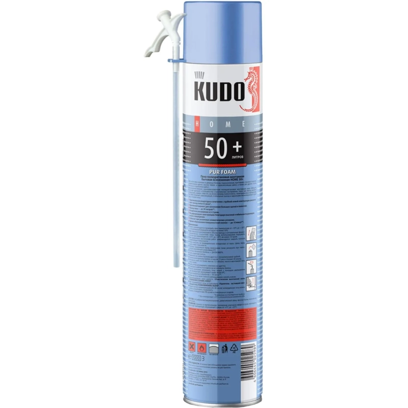 Пена монтажная бытовая Kudo Home 50+, всесезонная, 1000 мл 135156