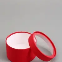 Подарочная коробка красная, завальцованная с окном, 16 х 11 см