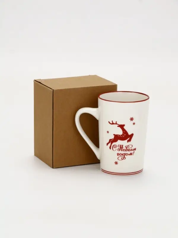 Кружка новогодняя керамическая &laquo;С Новым годом!&raquo;, 385 мл, ручная работа