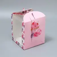 Коробка под маленький торт, кондитерская упаковка, «Паттерн», 15 х 15 х 18 см