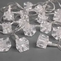 Гирлянда &laquo;Нить&raquo; 5 м с насадками &laquo;Кубики&raquo;, IP20, прозрачная нить, 20 LED, свечение мульти (RG/RB), мигание, 220 В