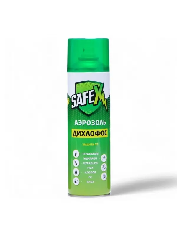 Аэрозоль дихлофос от тараканов, клопов, блох и других насекомых safex, 400 мл