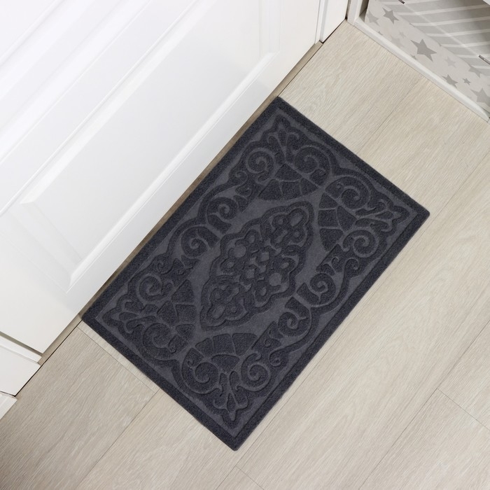 Коврик влаговпитывающий придверный без окантовки Доляна «Восточная сказка», 40×60 см, цвет серый Коврик влаговпитывающий придверный без окантовки Доляна «Восточная сказка», 40×60 см, цвет серый