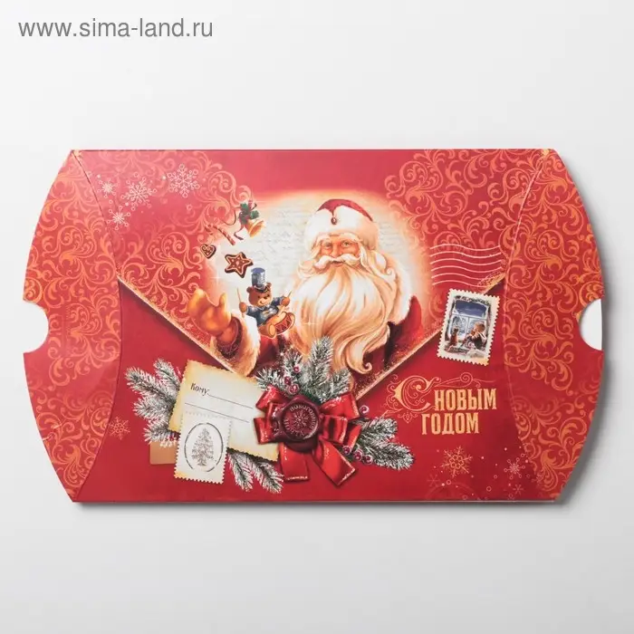 Коробка новогодняя складная фигурная «Новогодняя почта», 26 х 19 х 4 см, Новый год Коробка новогодняя складная фигурная «Новогодняя почта», 26 х 19 х 4 см, Новый год