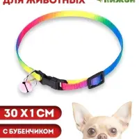 Ошейник "Радуга", 30 х 1 см, капрон