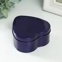 Шкатулка металл под свечу "Сердце. Металлик" фиолет 9,5х9х4,5 см