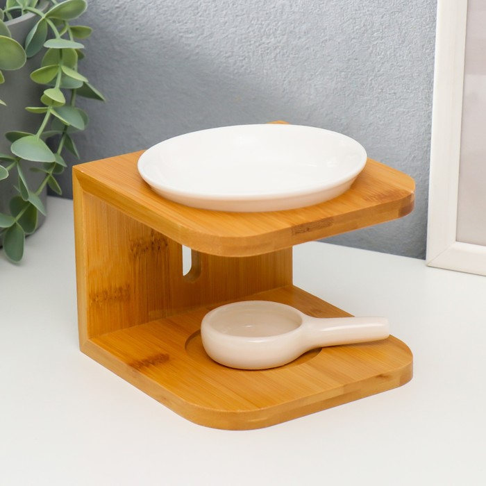 Аромалампа бамбук, керамика с подставкой под свечу Аромалампа бамбук, керамика с подставкой под свечу "Стиль"