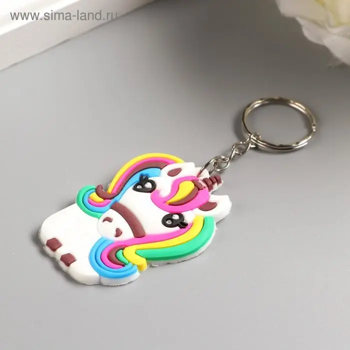 Брелок резина Брелок резина "Единорог с радужной гривой" 5,5х4 см