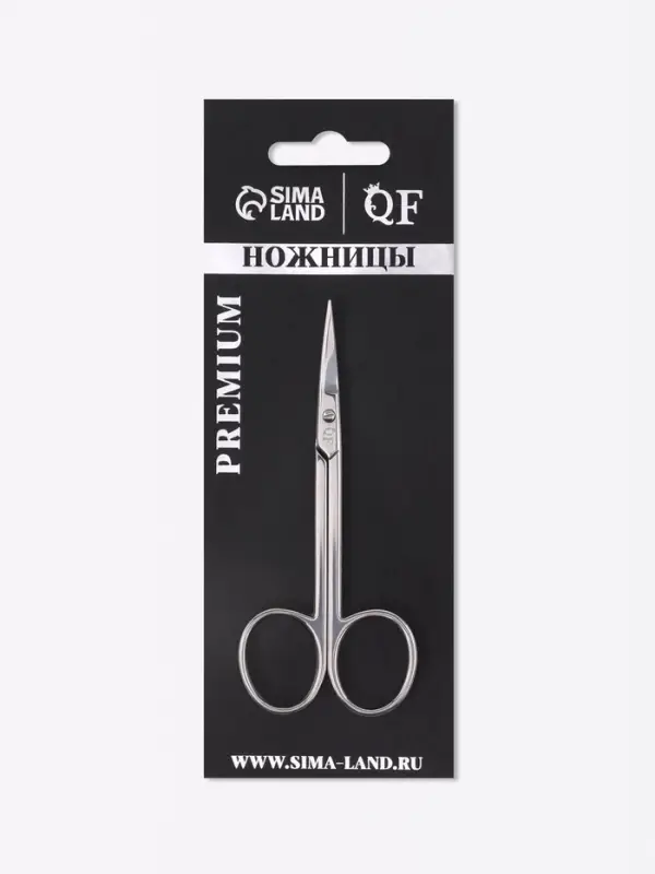 Ножницы маникюрные &laquo;Премиум&raquo;, загнутые, узкие, 10.5 см, на блистере