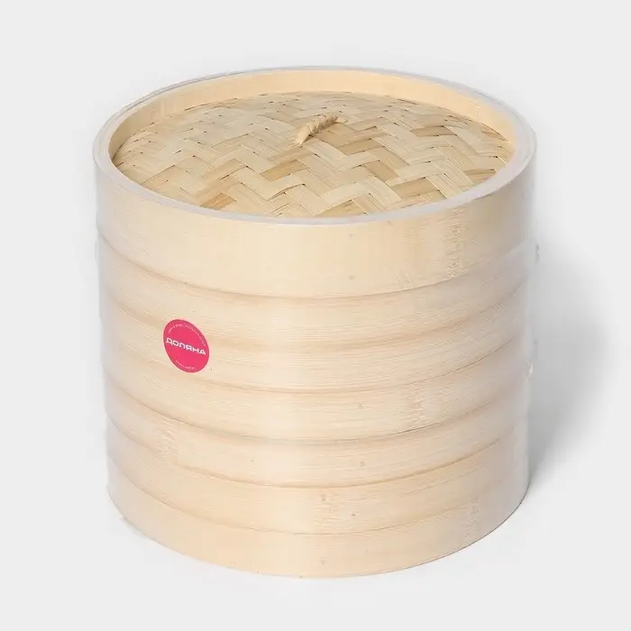 Пароварка Доляна &laquo;Восточная кухня&raquo;, 3 этажа, d=24 см, бамбук