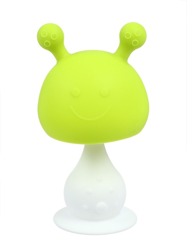 Прорезыватель силиконовый с погремушкой «Грибочек», цвет зеленый, Крошка Я