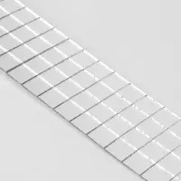 Зеркальная мозаика клеевая, 1&times;1 см, 4 ряда, 4 см, 1 м, цвет серебряный