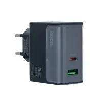 Переходник сетевого зарядного устройства на Type-C PD45W + USB QC3.0  CS74A HOCO черный