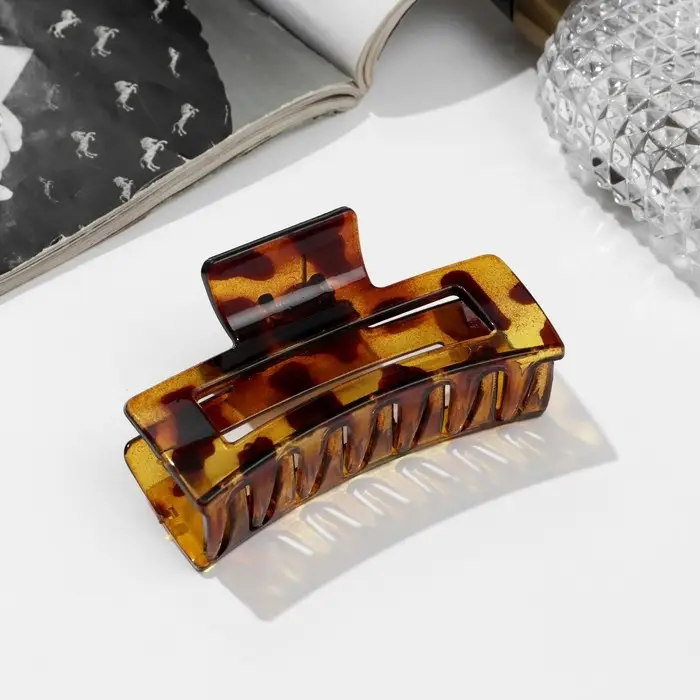 Крабик для волос «Леопардовый принт», прямой, 8.5 см, МИКС Крабик для волос «Леопардовый принт», прямой, 8.5 см, МИКС